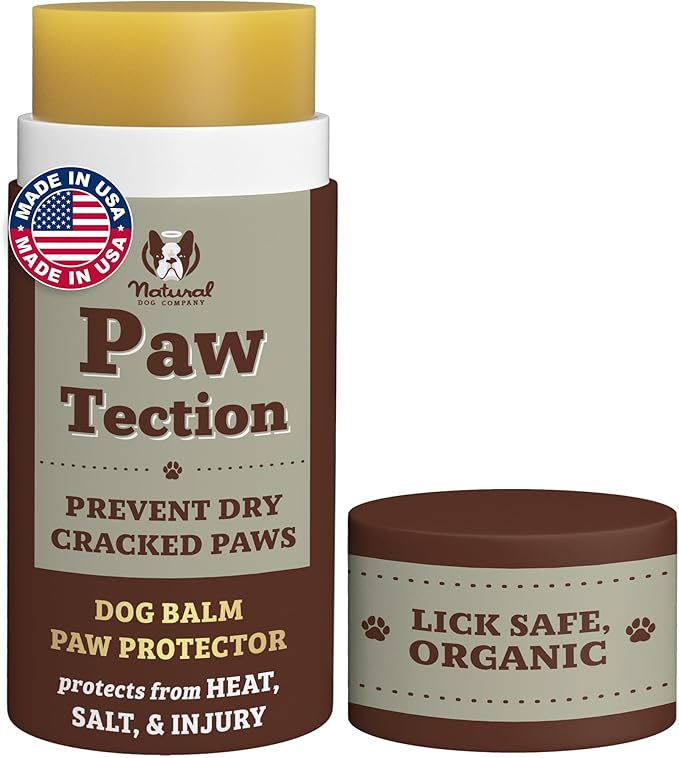Natural Dog Company PawTection Balm for Dogs, Dog Paw Protector, Moisturizing Dog Paw Balm for Dry, Cracked Pad, Protects Paw from Extreme Weather, Paw Lotion for Allergies &amp; Itching (2 oz Stick)