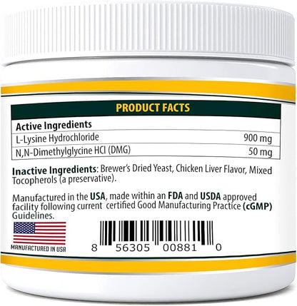 Trulysine Plus L-Lysine for Cats Immune Support Oral Powder 8oz/226g - Cats &amp; Kittens of All Age, Sneezing, Runny Nose Squinting, Watery Eyes Chicken Liver Flavor (U.S.A)(226 Grams (900mg / Scoop))