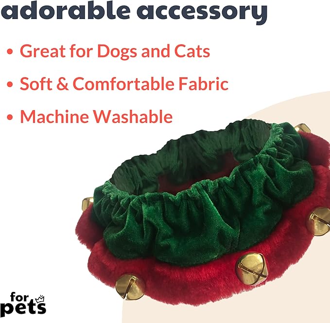 Huxley &amp; Kent Ruff Pet Scrunchy | Elf (Extra-Large) | Festive Christmas/Holiday Neckwear for Dogs/Cats | Fun Stretchable Costume Accessory | Soft Collar with Bells