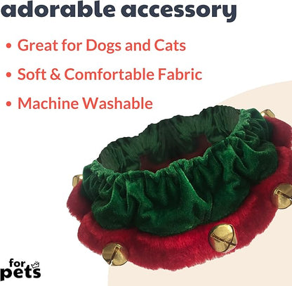 Huxley &amp; Kent Ruff Pet Scrunchy | Elf (Extra-Large) | Festive Christmas/Holiday Neckwear for Dogs/Cats | Fun Stretchable Costume Accessory | Soft Collar with Bells
