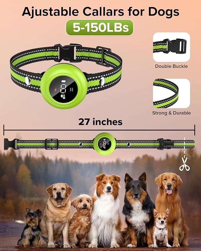 XDX 2-in-1 Dog Shock Collar &amp; Bark Collar – 3300FT Dog Training Collar with Remote, Automatic Anti-Barking, 5 Adjustable Sensitivity Levels, IP67 Waterproof E-Collar for Small Medium Large Dogs