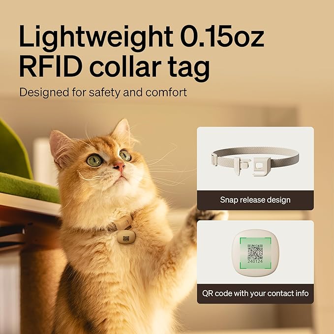 PETLIBRO RFID Automatic Cat Feeder, Collar Tag-Activated Personalized Meals, 5G&amp;2.4G Wi-Fi Programmable Cat Food Dispenser with Cats Recognition &amp; Diet Tracking for Multi-Pet Homes and Different Diets