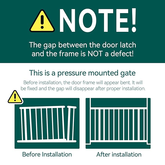 Babelio Metal Baby Gate, 29-48“ Auto Close Easy Install Pet Gate, Extra Wide Walk Thru Child Safety Gate, Pressure Mounted Dog Gate for Doorways &amp; Stairs, with Y Spindle Rods, White
