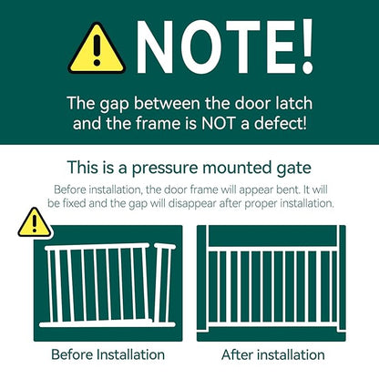 Babelio Metal Baby Gate, 29-48“ Auto Close Easy Install Pet Gate, Extra Wide Walk Thru Child Safety Gate, Pressure Mounted Dog Gate for Doorways &amp; Stairs, with Y Spindle Rods, White