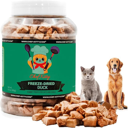 Freeze-Dried Duck Treats for Cats &amp; Dogs – 100% Human Grade, Single Ingredient, High-Protein, Healthy Snack – No Additives or Preservatives – 3.0oz - Inspected &amp; Tested in USA