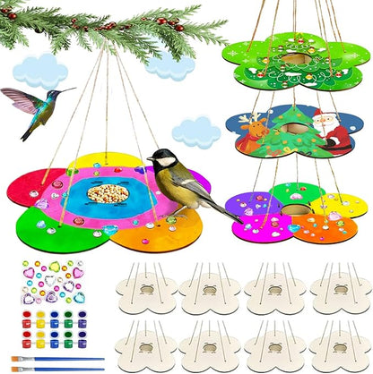 12 Pack Bird Feeder Craft Kits for Kids Ages 3-5 4-8 8-12, DIY Wooden Art Painting Outdoor Bulk Toys for Boys &amp; Girls, Easter Christmas Gifts, Party Favor Gifts for Nature Loving Children
