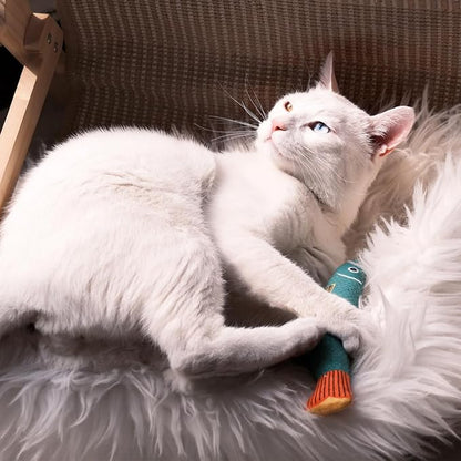 Cat Toys for Indoor Cats, 3 Catnip Fish Kicker with Little Bell Sound and Bonus Rope Toy, Soft and Durable Interactive Cat Fish for Kitten Exercise, Teething, and Play