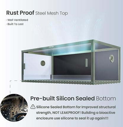85 Gallon Reptile Tank, Front Opening Snake Tank for Easy Maintenance, Reptile Enclosure with Top Screen Ventilation 48&