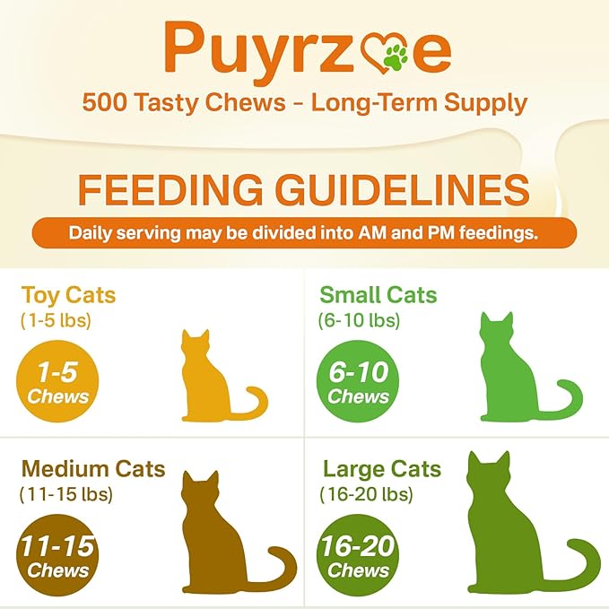 Cat Probiotics &amp; FOS, Gut + Immune Support - 500 Chews Crunchy &amp; Creamy Cheese Core, Probiotic for Digestive and Gut Health, Immunity, Constipation Relief for Cats Kittens - Chicken Shrimp