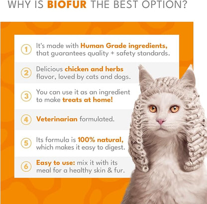 BIOFUR: Omega 3 Supplement for Cats &amp; Dogs - Puppy Essentials &amp; Dog Allergy Relief - Vitamins, Minerals for Feline &amp; Canine Skin, Coat Health, Nutrition, Well-Being, Orange
