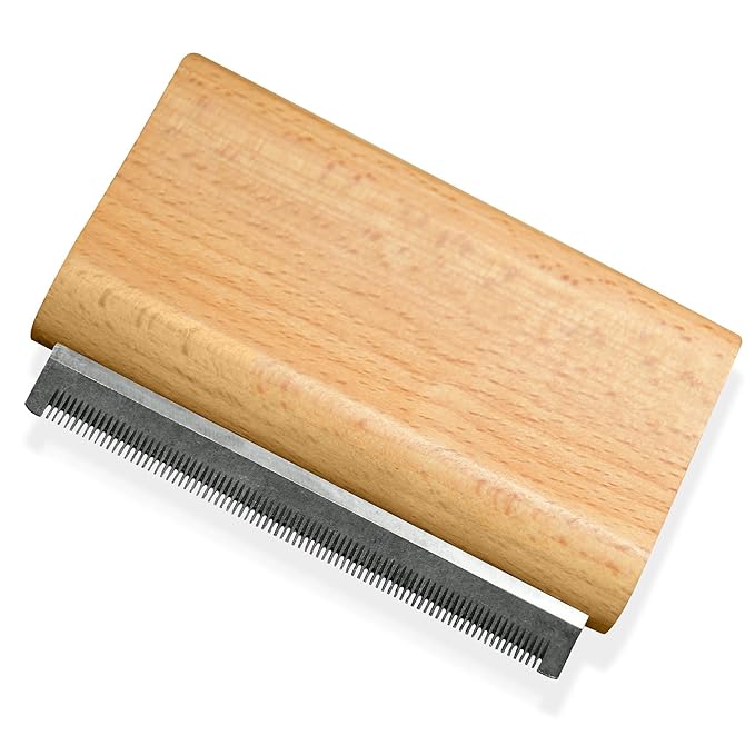Jocomb Wooden Deshedding Brush for Dogs, Cats &amp; Horses - Gentle Grooming Tool for Thick, Short &amp; Wiry Coats - Dematting Pet Brush for Shedding Control &amp; Comfort