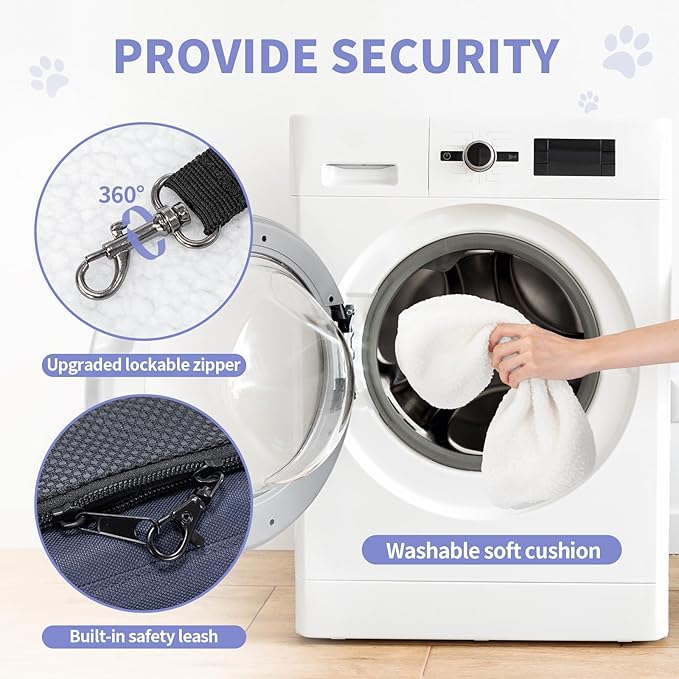 Petsfit Airline Approved Pet Carrier for Small Dogs &amp; Cats, 19x9x12 TSA Approved Carrier, with Removable Dual-Sided Padding (2-Way Placement) - Fits Under Most Airplane Seats, Escape Proof (Navy)