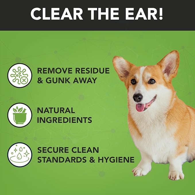 NOVEHA - Dog Ear Cleaner Wipes, Daily Ear Cleaner for Dogs &amp; Cats - Stop Ear Itching with Aloe, Eucalyptus &amp; Witch Hazel Ear Wipes for Dogs - for Odor Control, Dirt and Wax Removal, Unscented (300 Ct)