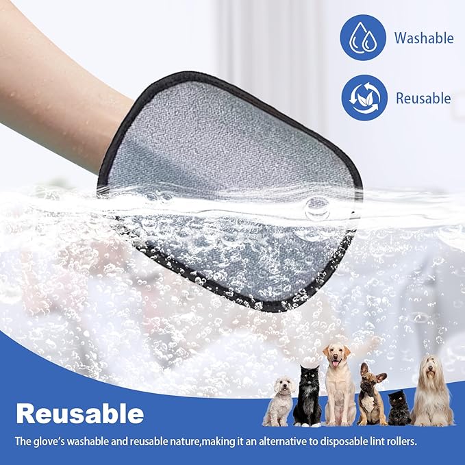 3Pcs Pet Hair Removal Gloves, Reusable Electrostatic Pet Hair Removal Gloves,Upgraded Animal Fur Removal Tool for Cats &amp; Dogs