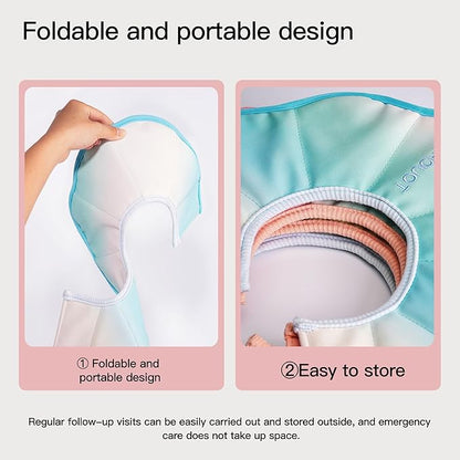 Touchdog Foldable Dog Cone Collar for Cats &amp; Dogs - Adjustable Soft Recovery Collar with Waterproof PU Coating, Lightweight Design, 24.5cm/9.6in Wide Barrier (Pink Gradient Color, L)