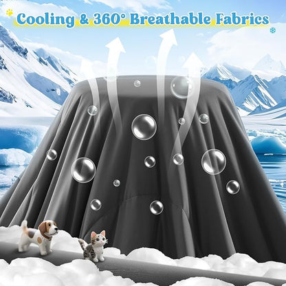Cooling Blanket for Dogs, Lightweight &amp; Durable Dog Cooling Mat, Q-MAX>0.45 Soft Breathable Pets Comforter for Couch, Bed &amp; Car Essential - Dark Grey 30x40 Inches