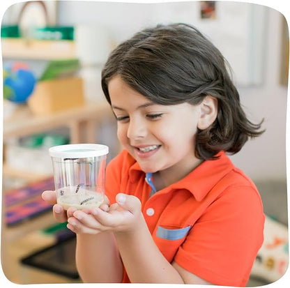 Insect Lore Butterfly Farm - Live Cup of 5 Caterpillars, Reusable Habitat, STEM Butterfly Activity Journal &amp; Supplies - Grow, Observe and Release Painted Lady Butterflies
