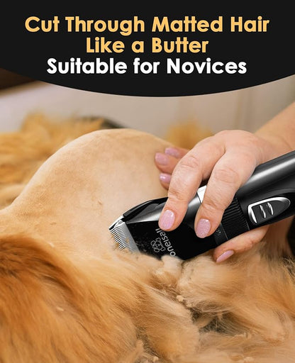 oneisall Quiet Cat Clippers for Matted &amp; Long Hair, 2-Speed Cordless Pet Shaver Grooming Kit for Cats, Small Dogs &amp; Animals (Black)