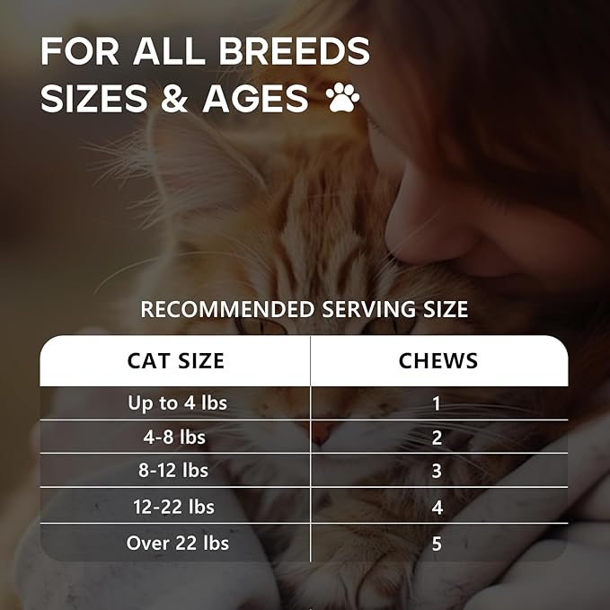 Calming Chews for Cats, Cat Calming Treats - Cat Anxiety Relief, Helps Reduce Stress &amp; Promotes Relaxation for Travel, Boarding, Vet Visits, Separation Anxiety - Chicken (230 Soft Chews)