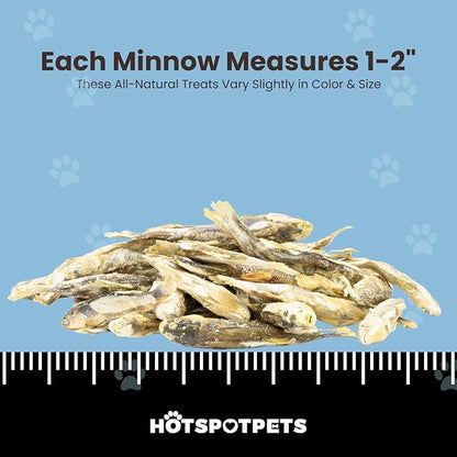 hotspot pets Freeze Dried Minnows Treats for Cats &amp; Dogs (1 Pound Bag Over 1800 PCS!) (Made in USA) All Natural, High Protein, Rich in Omega-3s, Grain-Free,Perfect for Training, Topper or Snack