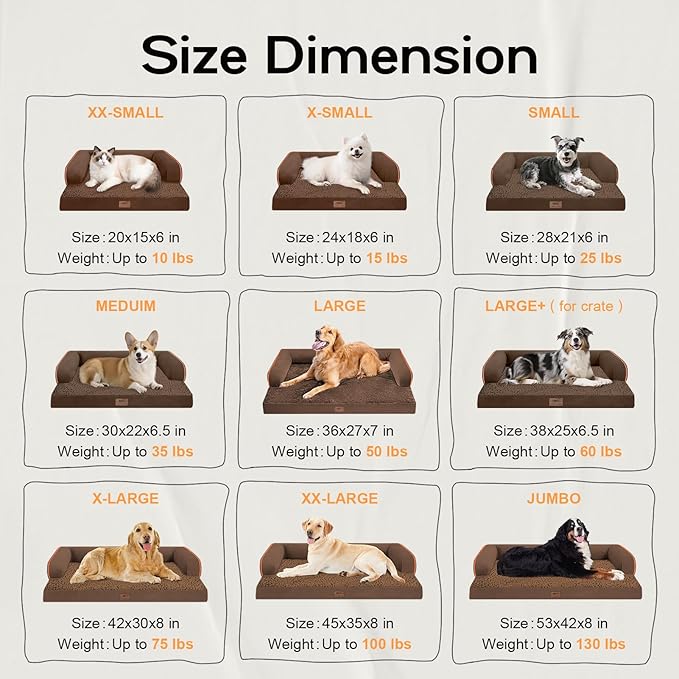Small Dog Bed and Cat Sofa Waterproof Orthopedic Dog Beds for Small Dogs Cat Bed Comfy Pet Couch Sofa Beds with Washable Removable Cover &amp; Non-Slip Bottom