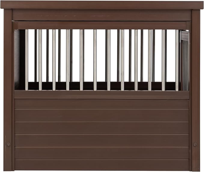 New Age Pet ECOFLEX Dog Crate End Table - Furniture-Style Pet Crate for Crate Trained Dogs - Stainless Steel Tubing &amp; a Latched Closure - 10 Year Manufacturer&