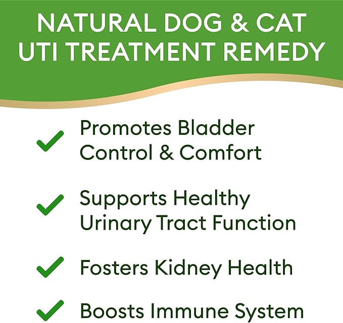 Dog UTI Treatment &amp; Cat Urinary Tract Infection Treatment, Natural Herbal Liquid UTI Medicine, Organically Grown Cranberry Extract, Supports Urinary and Digestive Health, 2 fl oz, Made in USA