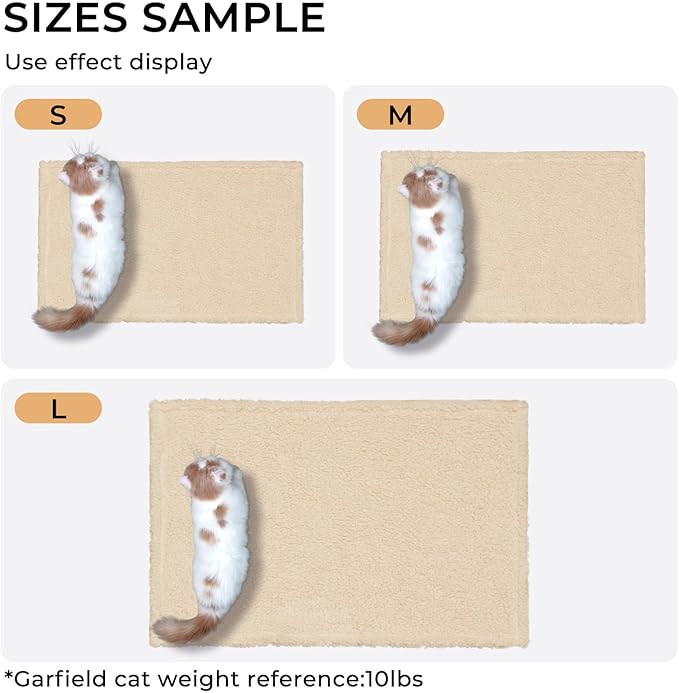 1 Pack 3 Calming Blankets Fluffy Premium Fleece Pet Blanket Soft Sherpa Throw for Dog Puppy Cat Beige Medium (30" x20&