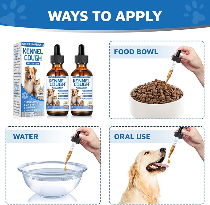 Kennel Cough Herbal Drops for Dogs &amp; Cats,Dog Cough Treatment,Dog Cough Suppressant,Kennel Cough for Dogs,Coughing Treatment Liquid,Cough Treatment for Cats,Natural Cough Supplement for Cat