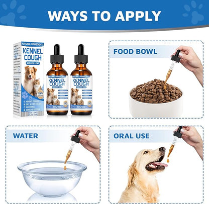 Kennel Cough Herbal Drops for Dogs &amp; Cats,Dog Cough Treatment,Dog Cough Suppressant,Kennel Cough for Dogs,Coughing Treatment Liquid,Cough Treatment for Cats,Natural Cough Supplement for Cat