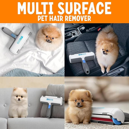 Triton Pet Hair Remover w/Fur Trapping Compartment - Easy to Use Pet Hair Removal Tool - Cat &amp; Dog Hair Remover for Couch, Furniture, Clothes, Bedding, Car - Reusable Lint Roller