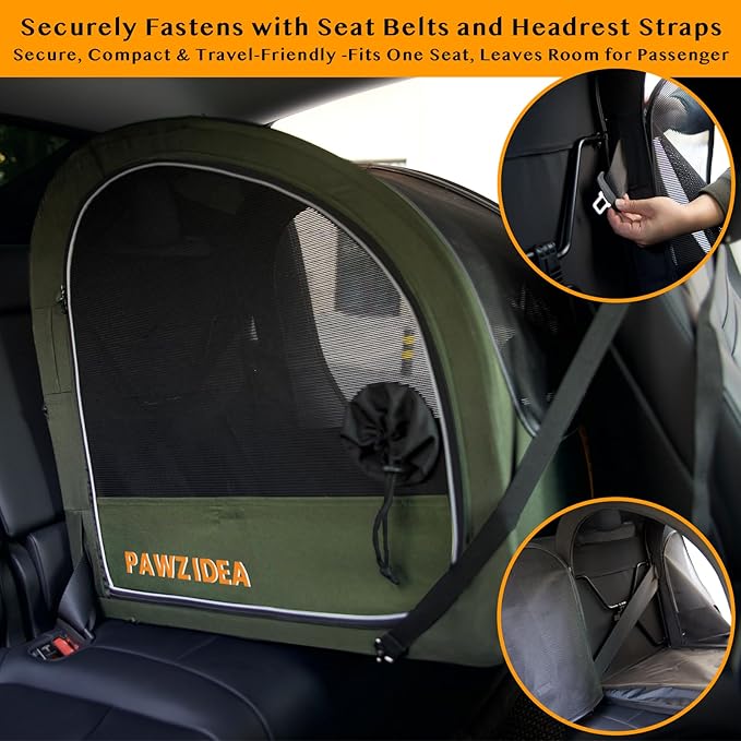 PAWZIDEA Dog Stroller for Large Dogs, Collapsible Pet Stroller with Detachable Carrier, Portable Dog Crate for Car Seat, Adjustable Handle, All-Terrain 9” Wheels, Ideal for Travel &amp; Outdoor Adventures