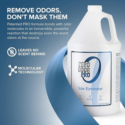 Zero Odor Pro - Commercial Strength Odor Eliminator &amp; Neutralizer, Air Freshener, Room Deodorizer - Strongest Odor Eliminator Trigger Spray, 128oz Refill