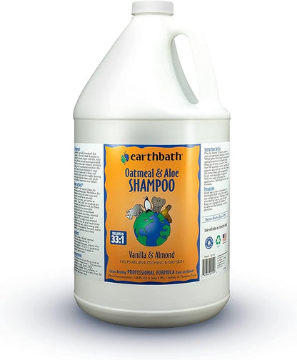 earthbath, Oatmeal &amp; Aloe Dog Shampoo - Oatmeal Shampoo for Dogs, Itchy, Dry Skin Relief, Dog Wash, Made in USA, Cruelty Free, Fragrance Free Pet Shampoos - 128 Oz (1 Pack)