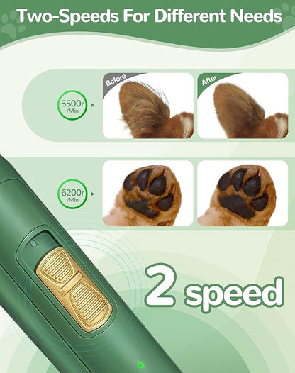 LEYOUFU Dog Paw Trimmer with LED Light, 2 Speed Dog Clippers for Grooming Small Dogs, Rechargeable Low Noise Pet Shaver for Trimming Dogs Cats Hair Around Paws, Eyes, Ears, Face, Rump