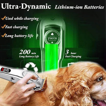 yucca Dog Grooming Clippers for Thick Heavy Coats, Cordless Dog Trimmers Clippers Professional with Metal Blade for Pets Dogs Cats Animals