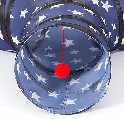 Tempcore 3 Way Collapsible Cat Tunnels, Indoor Cat Toys with Peek Hole &amp; Boredom Breaker Ball for Kittens &amp; Puppies