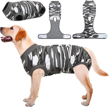 Kuoser Recovery Suit for Dogs Cats After Surgery, Professional Pet Recovery Shirt Dog Abdominal Wounds Bandages, Substitute E-Collar &amp; Cone,Prevent Licking Dog Onesies Pet Surgery Recovery Suit