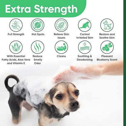 Truseb Topical Chlorhexidine 4% Shampoo for Dogs, Cats &amp; Horses (12 oz)- with Aloe for Cleansing (Chlorhexidine 4% Shampoo, 12 oz)