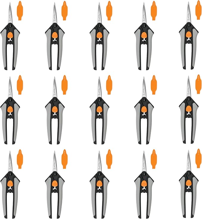 Fiskars 15pc Micro-Tip Pruning Snip Set, Precision Stainless Steel Blades, Softgrip Handles for Deadheading, Trimming &amp; Shaping Small Plants