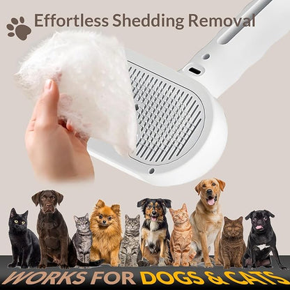 Pet Steam Brush, Self Cleaning Brush with Mist Spray, Deshedding Tool for Dogs &amp; Cats, Pet Hair, Tangle-Free Grooming Brush for Long/Short Haired Pets