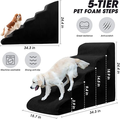 Dog Stairs&amp;Steps for High Beds Up to 28&