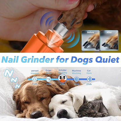 2 in 1 Dog Nail Clippers and Grinder with Lights &amp; Cat Nail Clipper for Large Medium Small Dogs Cats Nail Trimmers USB Rechargeable with 2 LED Lights Dog Claw Care for Non-Black Nails