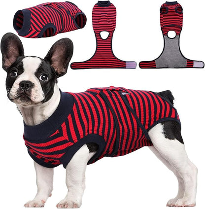 Kuoser Recovery Suit for Dogs Cats After Surgery, Professional Pet Recovery Shirt Dog Abdominal Wounds Bandages, Substitute E-Collar &amp; Cone,Prevent Licking Dog Onesies Pet Surgery Recovery Suit