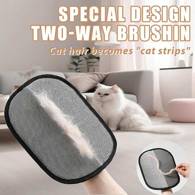 2025 Upgraded Pet Hair Removal Glove |Double-Sided – Reusable Grooming &amp; Bathing Glove for Dogs and Cats |Soft Silcone Touch |Easy Deshedding and Cleaning Mitt (Black, 2 PCS)