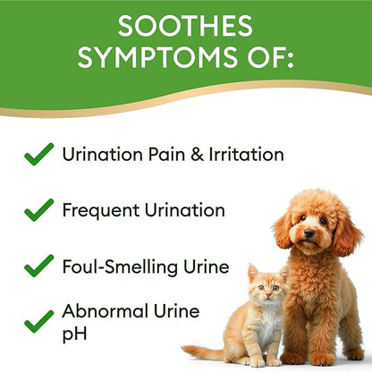 Dog UTI Treatment &amp; Cat Urinary Tract Infection Treatment, Natural Herbal Liquid UTI Medicine, Organically Grown Cranberry Extract, Supports Urinary and Digestive Health, 2 fl oz, Made in USA