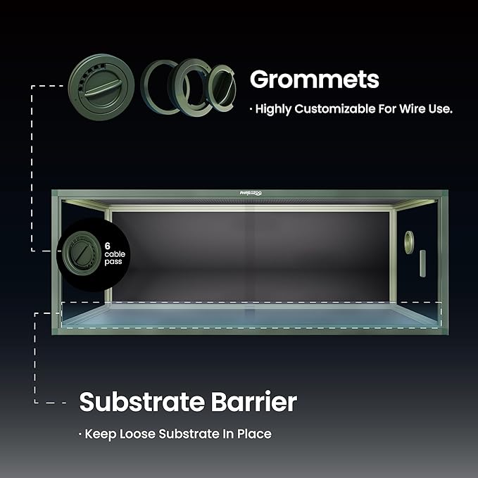 85 Gallon Reptile Tank, Front Opening Snake Tank for Easy Maintenance, Reptile Enclosure with Top Screen Ventilation 48&