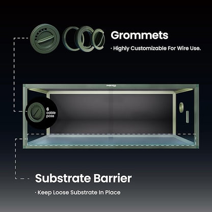 85 Gallon Reptile Tank, Front Opening Snake Tank for Easy Maintenance, Reptile Enclosure with Top Screen Ventilation 48&