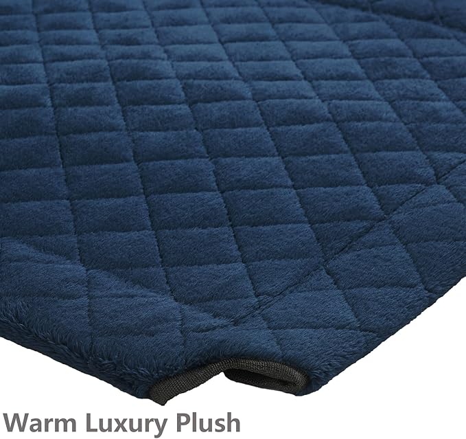 Veehoo Soft Plush Elevated Dog Bed, Raised Pet Cot with Heavy Duty Frame, Non-Slip Silicon Feet, Washable &amp; Breathable Pet Cot for Indoor or Outdoor Use, 41" x 27", Navy Blue, CWC2432A