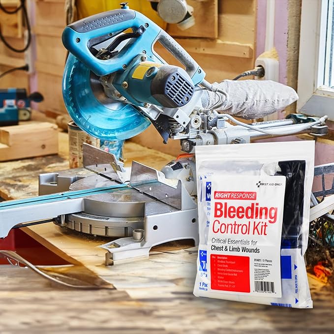 First Aid Only 91481 Critical Essentials Bleeding Control Kit for Chest &amp; Limb Wounds, 9 Pieces